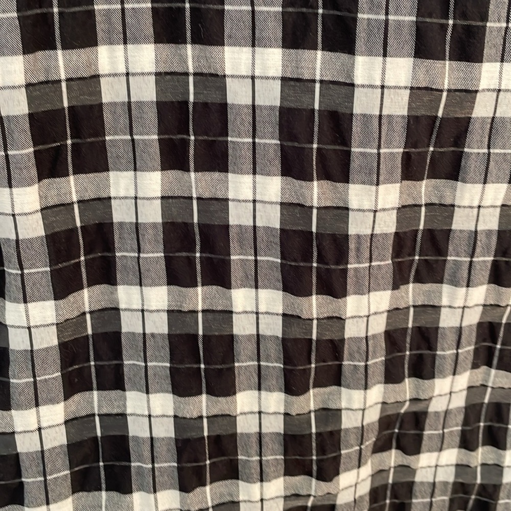 Ganni Long Sleeve Check Seersucker Wrap Dress - Picture 3 of 8